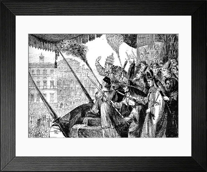 Framed Print : Pope Leo X excommunicating Martin Luther as a heretic, Rome, 1521 (1909) Framed Print : Pope Leo X excommunicating Martin Luther as a heretic, Rome, 1521 (1909)