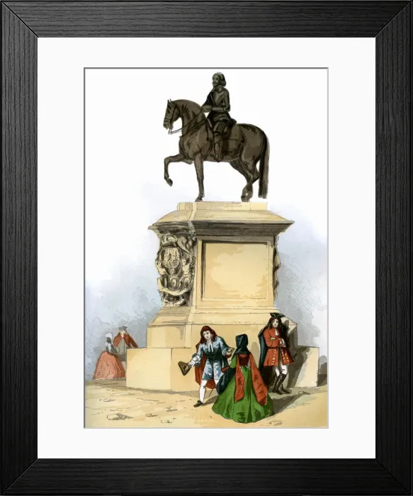 Framed Print : Statue of Charles I, Charing Cross, London, c1850 Framed Print : Statue of Charles I, Charing Cross, London, c1850