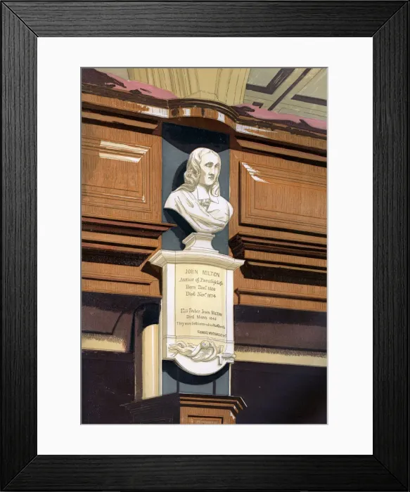 Framed Print : John Miltons monument, St Giless Church, Cripplegate, London, c1850 Framed Print : John Miltons monument, St Giless Church, Cripplegate, London, c1850