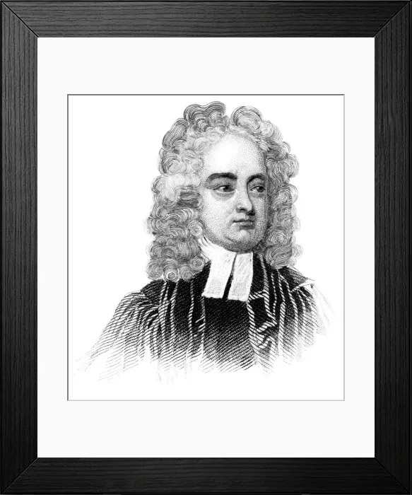 Framed Print : Jonathan Swift, Anglo-Irish priest, satirist, essayist, political pamphleteer, and poet, (c1850) Framed Print : Jonathan Swift, Anglo-Irish priest, satirist, essayist, political pamphleteer, and poet, (c1850)