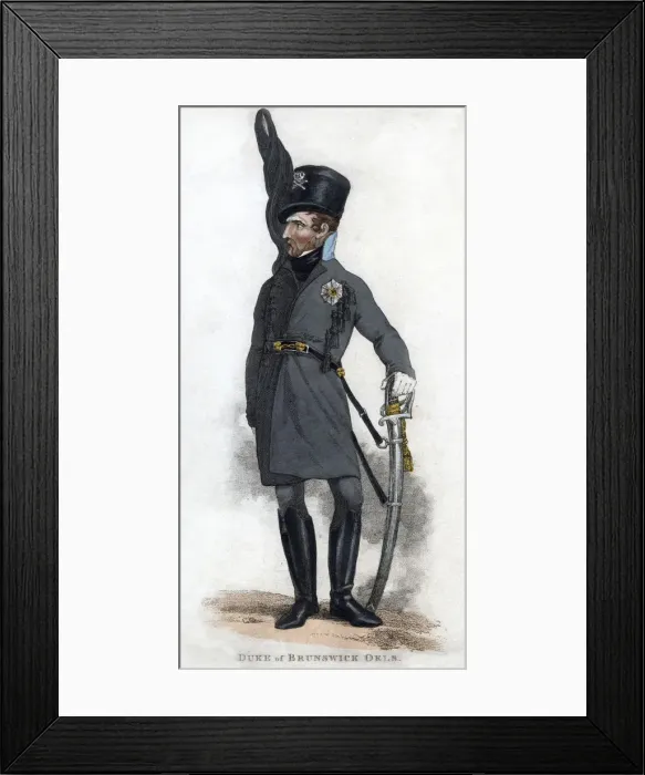 Framed Print : Duke of Brunswick Oels, 1810. Artist: J Chapman Framed Print : Duke of Brunswick Oels, 1810. Artist: J Chapman