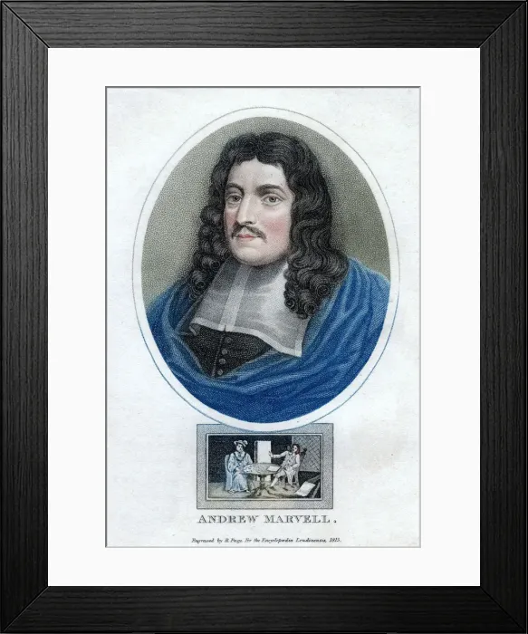Framed Print : Andrew Marvell, English metaphysical poet, 1815. Artist: R Page Framed Print : Andrew Marvell, English metaphysical poet, 1815. Artist: R Page