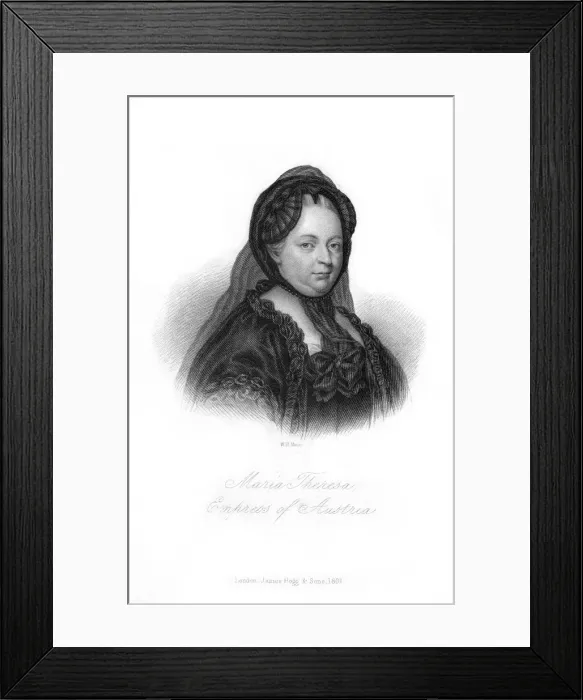 Framed Print : Maria Theresa, Archduchess of Austria, (1861). Artist: WH Mote Framed Print : Maria Theresa, Archduchess of Austria, (1861). Artist: WH Mote