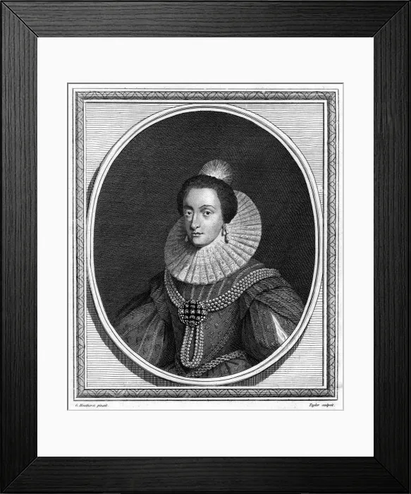 Framed Print : Elizabeth, Electress Palatine and Queen of Bohemia, (1787). Artist: Taylor Framed Print : Elizabeth, Electress Palatine and Queen of Bohemia, (1787). Artist: Taylor