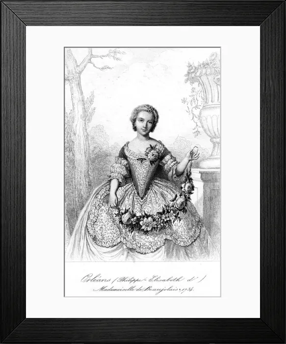 Framed Print : Philippine Elisabeth d Orleans, Mademoiselle de Beaujolais