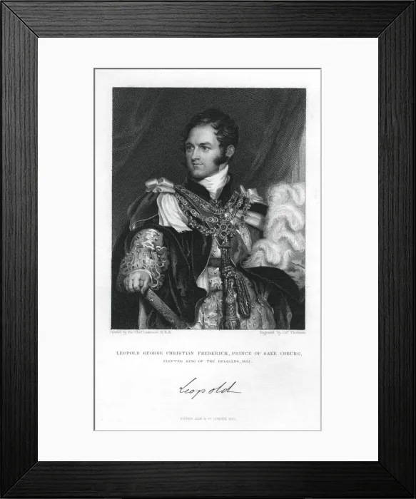 Framed Print : Prince Leopold of Saxe-Coburg-Saalfeld, 1831. Artist: J Thomson Framed Print : Prince Leopold of Saxe-Coburg-Saalfeld, 1831. Artist: J Thomson