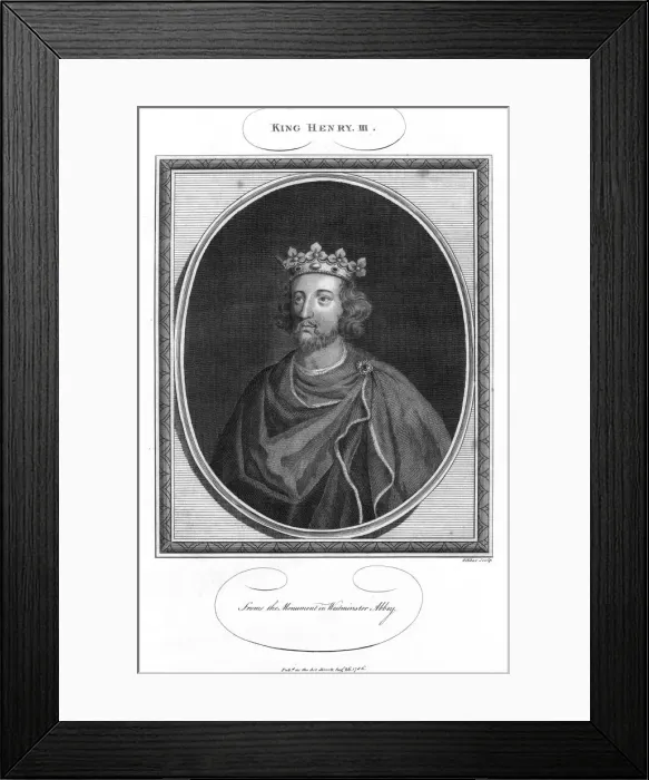 Framed Print : King Henry III, (1786). Artist: John Goldar Framed Print : King Henry III, (1786). Artist: John Goldar
