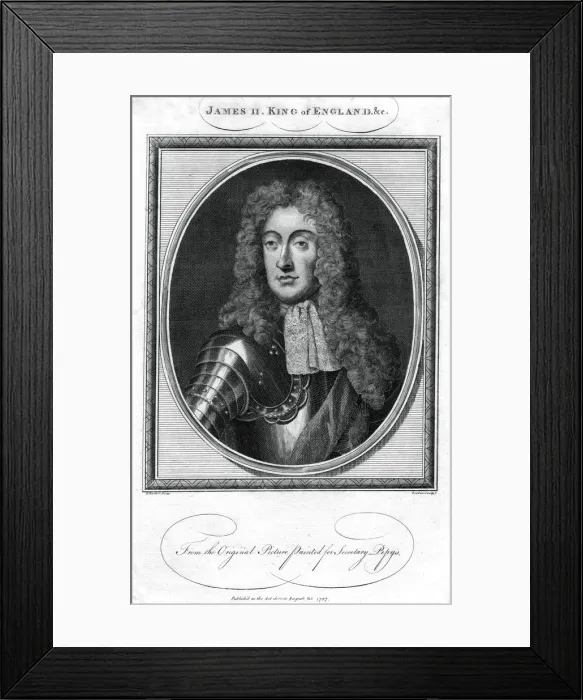 Framed Print : King James II of England, (1787). Artist: John Goldar Framed Print : King James II of England, (1787). Artist: John Goldar