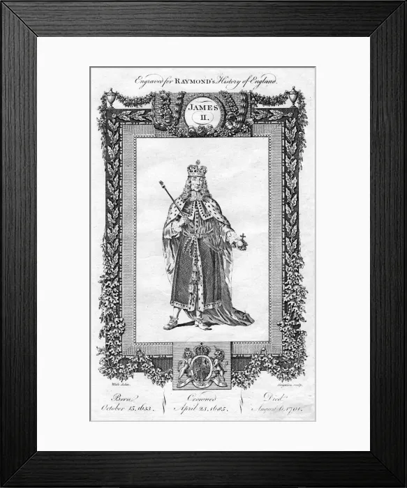 Framed Print : James II of England, (18th century). Artist: Reynolds Grignion Framed Print : James II of England, (18th century). Artist: Reynolds Grignion