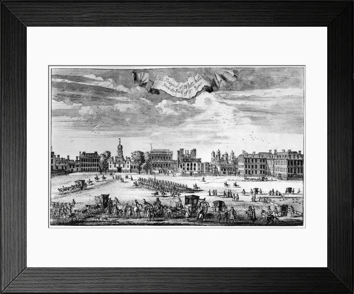 Framed Print : View of Whitehall from St Jamess Park, 17th-18th century, (1908) Framed Print : View of Whitehall from St Jamess Park, 17th-18th century, (1908)