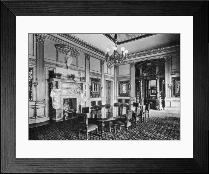 Framed Print : The dining room, Dorchester House, 1908. Artist: Bedford Lemere and Company Framed Print : The dining room, Dorchester House, 1908. Artist: Bedford Lemere and Company