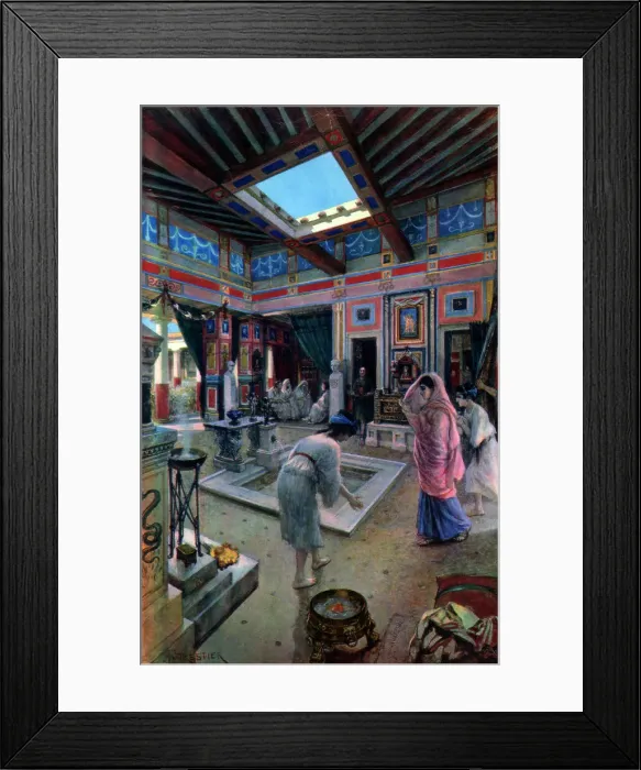 Framed Print : Domestic life of the ancient Romans, (19th century). Artist: Adolphe Forestier Framed Print : Domestic life of the ancient Romans, (19th century). Artist: Adolphe Forestier