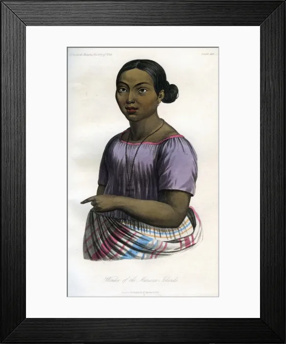 Framed Print : Woman of the Mariana Islands, 1848 Framed Print : Woman of the Mariana Islands, 1848