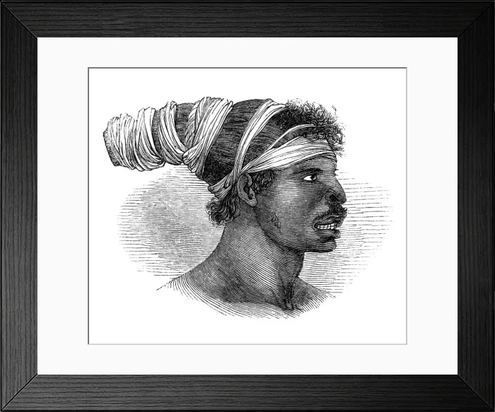 Framed Print : A native Australian, 1848 Framed Print : A native Australian, 1848