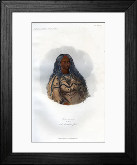 Framed Print : Sha-ko-ka, The Mint, A Mandan Girl, 1848. Artist: Harris Framed Print : Sha-ko-ka, The Mint, A Mandan Girl, 1848. Artist: Harris