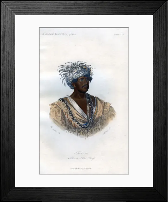 Framed Print : Tuch-ee, A Cherokee War Chief, 1848. Artist: Harris Framed Print : Tuch-ee, A Cherokee War Chief, 1848. Artist: Harris