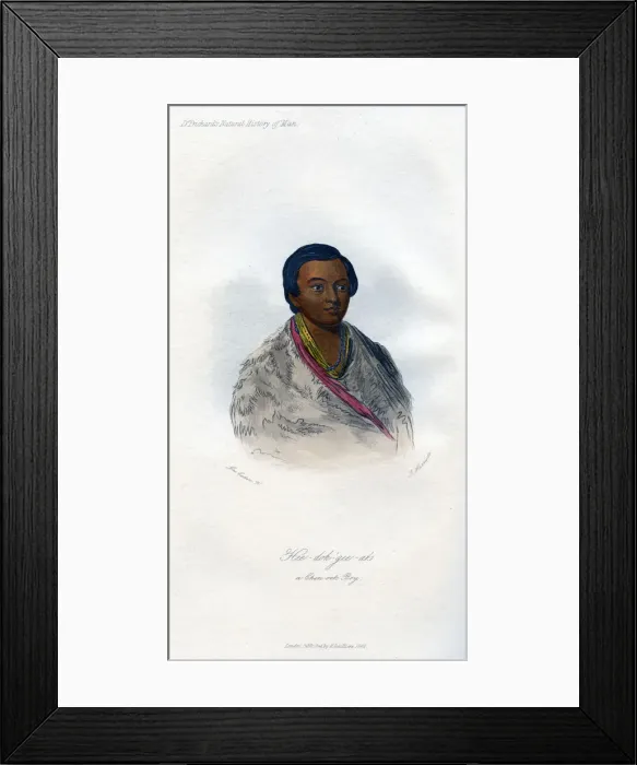 Framed Print : Hee-doh-gee-ats, a Chin-ook Boy, 1848. Artist: Harris Framed Print : Hee-doh-gee-ats, a Chin-ook Boy, 1848. Artist: Harris
