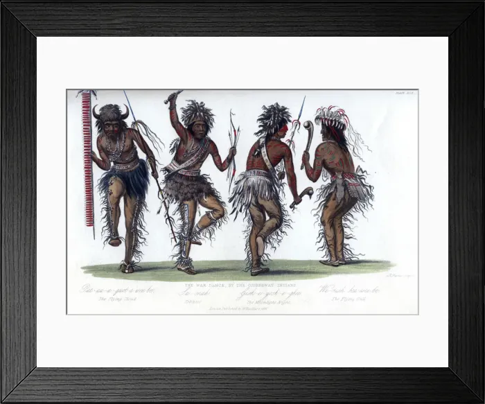 Framed Print : The War Dance, by the Ojibbeway Indians, 1848. Artist: Harris Framed Print : The War Dance, by the Ojibbeway Indians, 1848. Artist: Harris