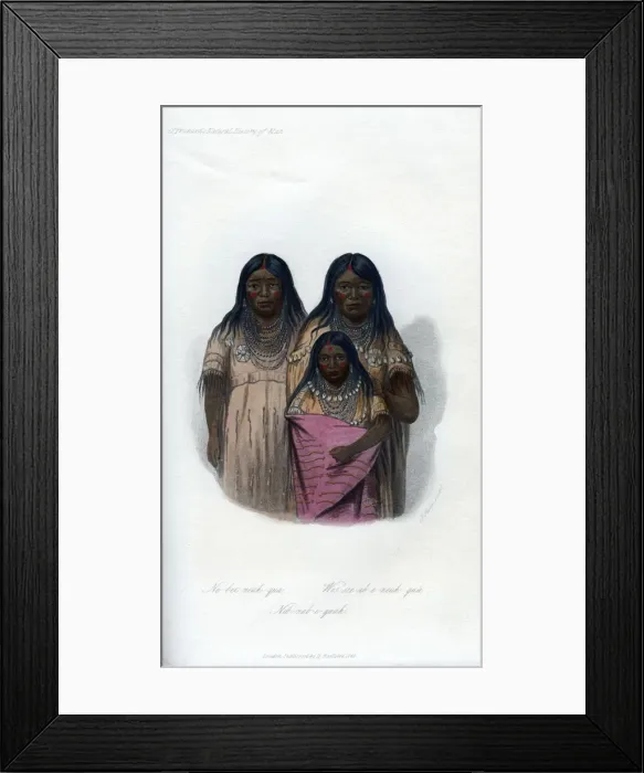 Framed Print : Native American women and child, 1848. Artist: Harris Framed Print : Native American women and child, 1848. Artist: Harris