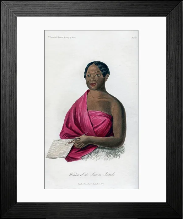 Framed Print : Woman from the Samoan Islands, 1848 Framed Print : Woman from the Samoan Islands, 1848