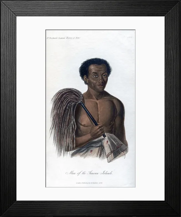 Framed Print : Man from the Samoan Islands, 1848 Framed Print : Man from the Samoan Islands, 1848