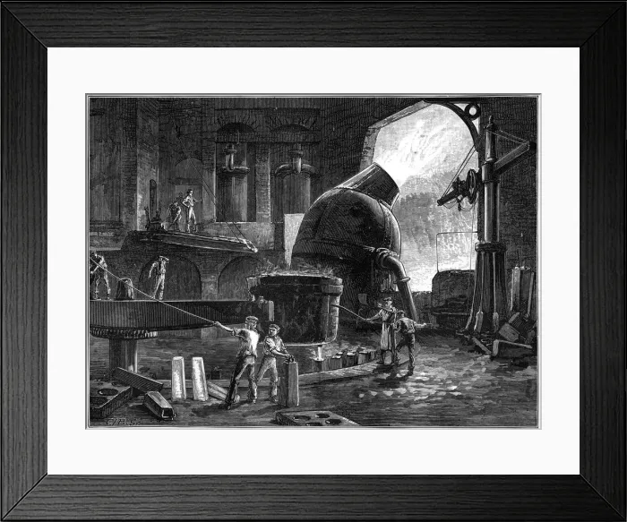 Framed Print : The Bessemer process for the mass-production of steel, c1880. Artist: CJB Framed Print : The Bessemer process for the mass-production of steel, c1880. Artist: CJB