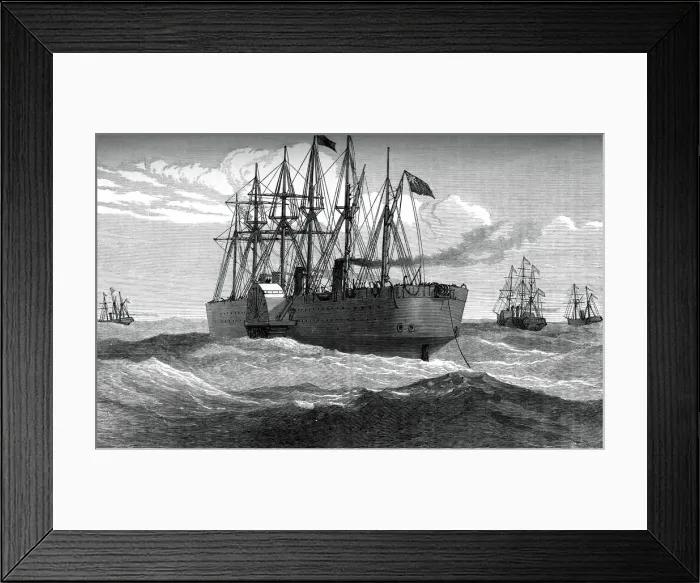 Framed Print : The Great Eastern playing out the Atlantic telegraph cable, c1865, (c1880) Framed Print : The Great Eastern playing out the Atlantic telegraph cable, c1865, (c1880)