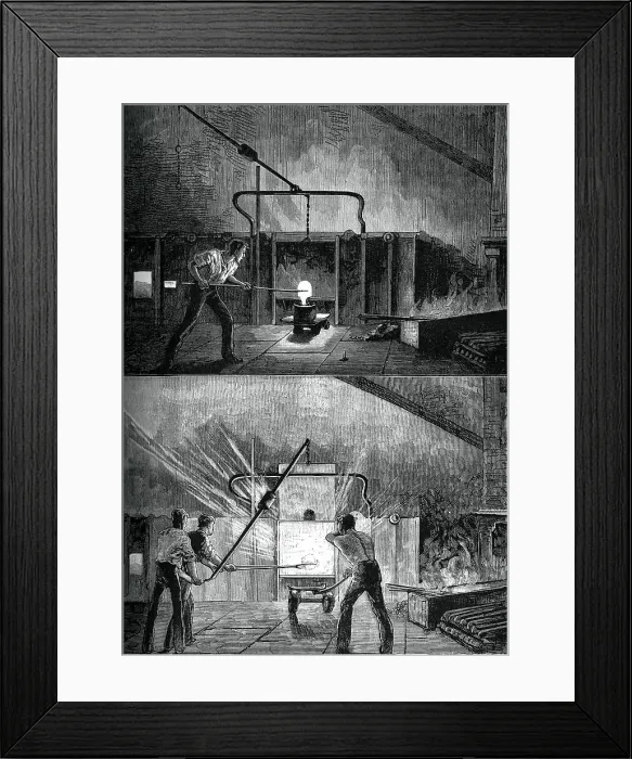 Framed Print : Puddlers at work, c1880. Artist: Swain Framed Print : Puddlers at work, c1880. Artist: Swain