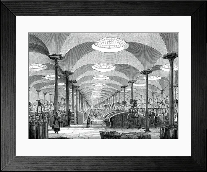 Framed Print : Great hall in Messrs Marshalls flax mill, Leeds, c1880 Framed Print : Great hall in Messrs Marshalls flax mill, Leeds, c1880