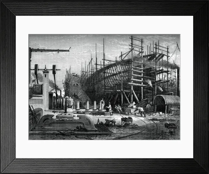 Framed Print : Iron ship, Messrs Samudas yard, Isle of Dogs, London, c1880 Framed Print : Iron ship, Messrs Samudas yard, Isle of Dogs, London, c1880