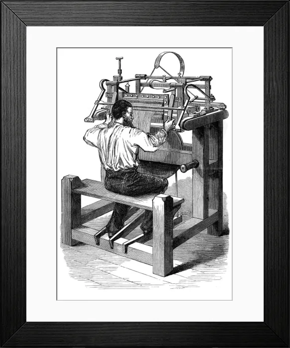 Framed Print : The stocking frame, c1880 Framed Print : The stocking frame, c1880