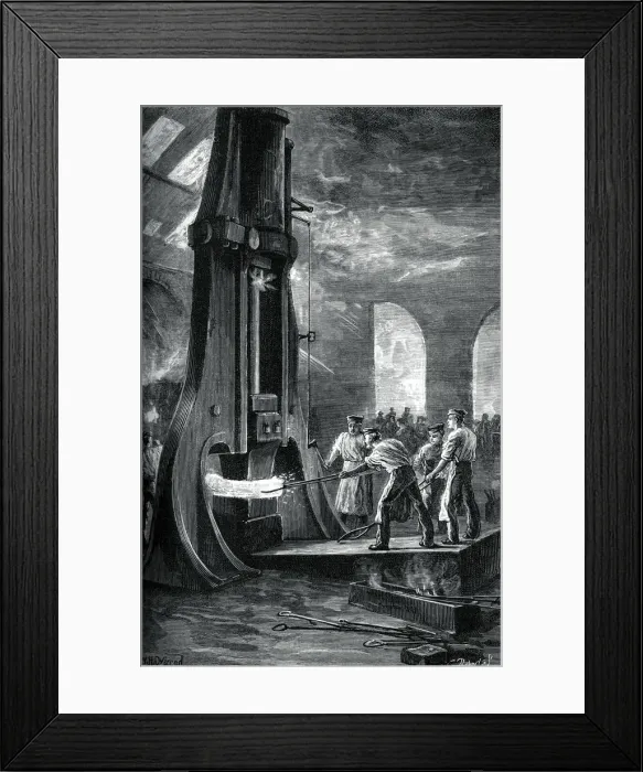 Framed Print : Nasmyths steam hammer at work, (c1880). Artist: Roberts Framed Print : Nasmyths steam hammer at work, (c1880). Artist: Roberts
