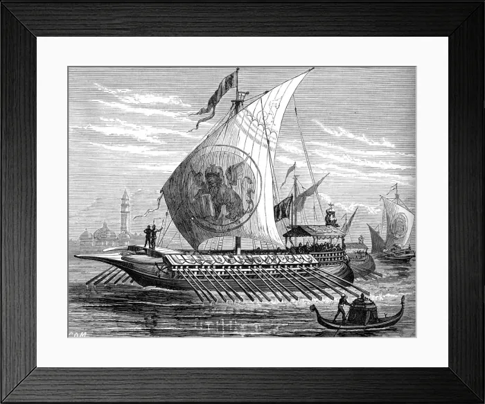 Framed Print : Venetian galley, (c1880) Framed Print : Venetian galley, (c1880)