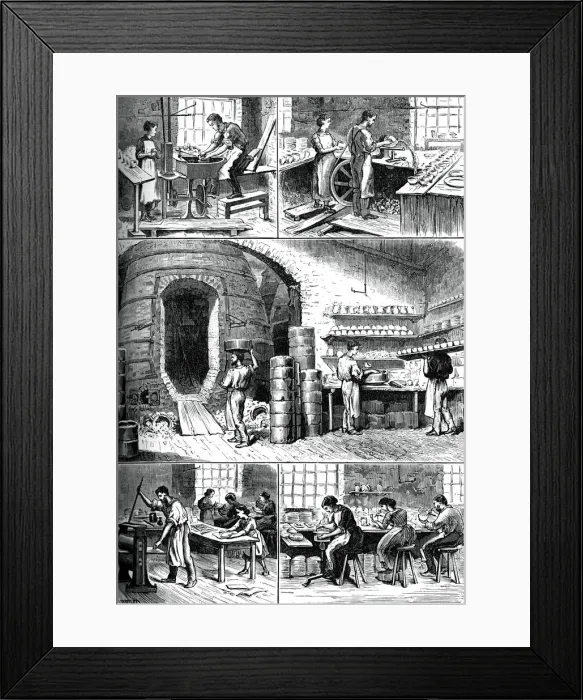 Framed Print : Various pottery processes, c1880 Framed Print : Various pottery processes, c1880