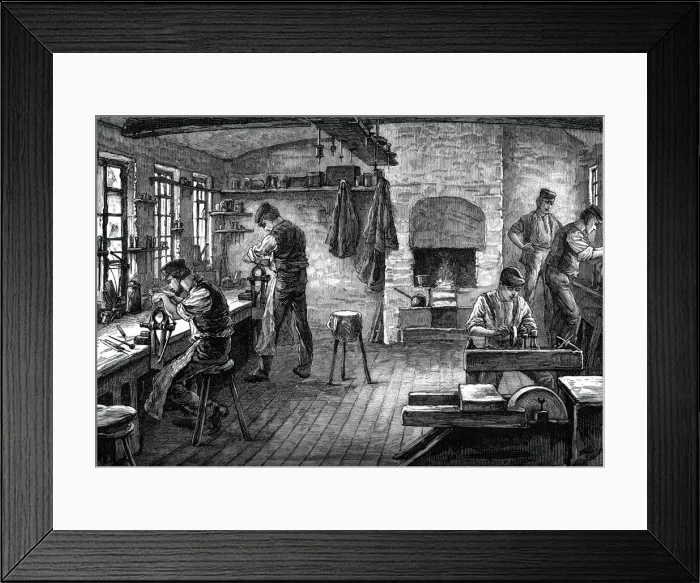 Framed Print : A cutlers shop, c1880 Framed Print : A cutlers shop, c1880