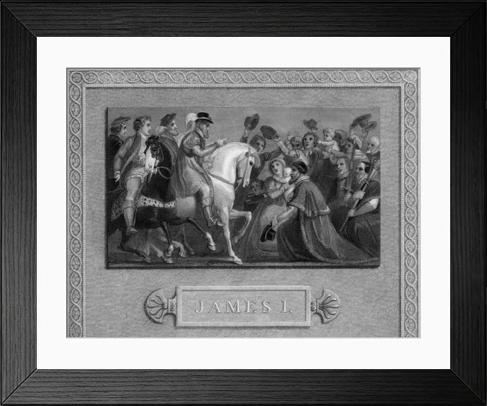 Framed Print : The entry of James I into London, c1603, (19th century) Framed Print : The entry of James I into London, c1603, (19th century)
