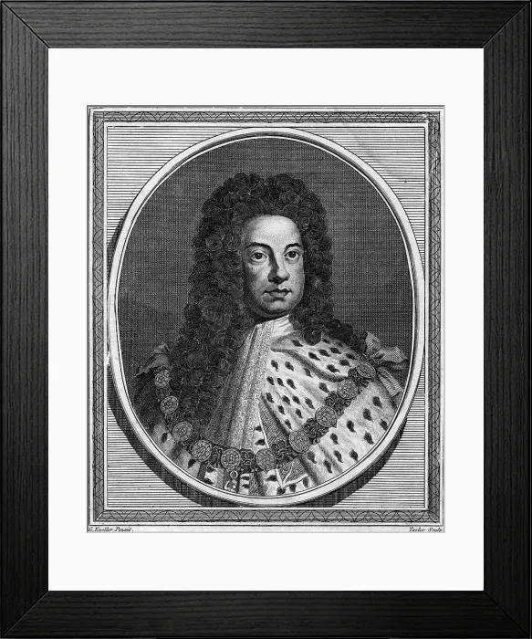 Framed Print : George I of Great Britain, 18th century. Artist: Taylor Framed Print : George I of Great Britain, 18th century. Artist: Taylor