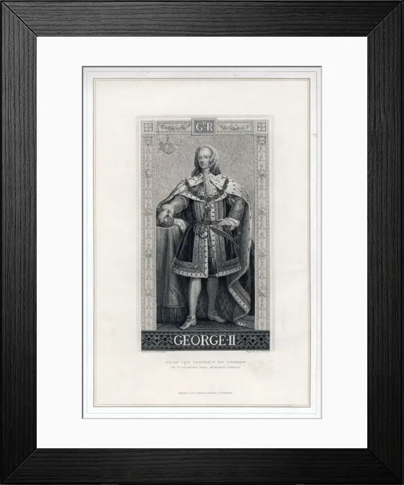 Framed Print : George II of Great Britain. Artist: T Brown Framed Print : George II of Great Britain. Artist: T Brown
