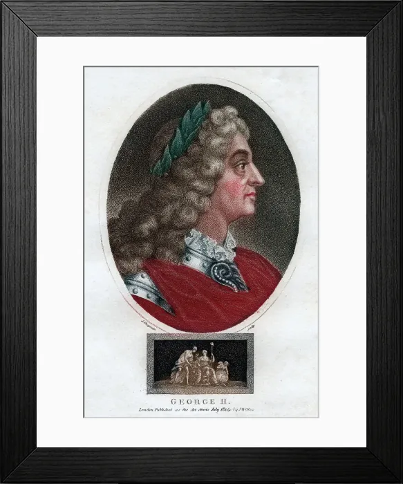 Framed Print : George II of Great Britain, (1804). Artist: J Chapman Framed Print : George II of Great Britain, (1804). Artist: J Chapman