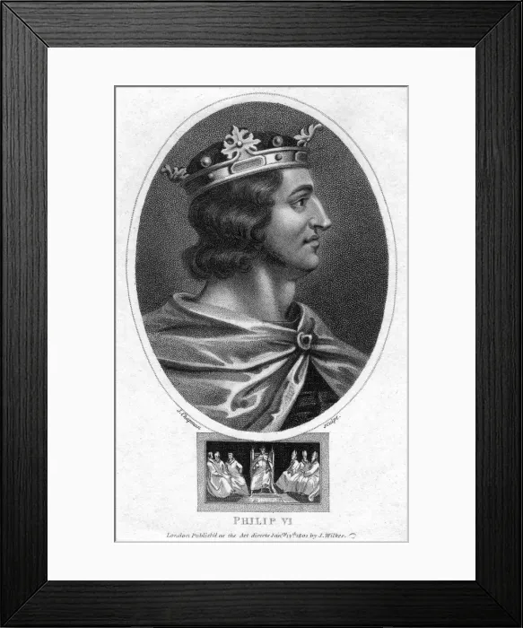 Framed Print : Philip VI of France, (1801). Artist: J Chapman Framed Print : Philip VI of France, (1801). Artist: J Chapman