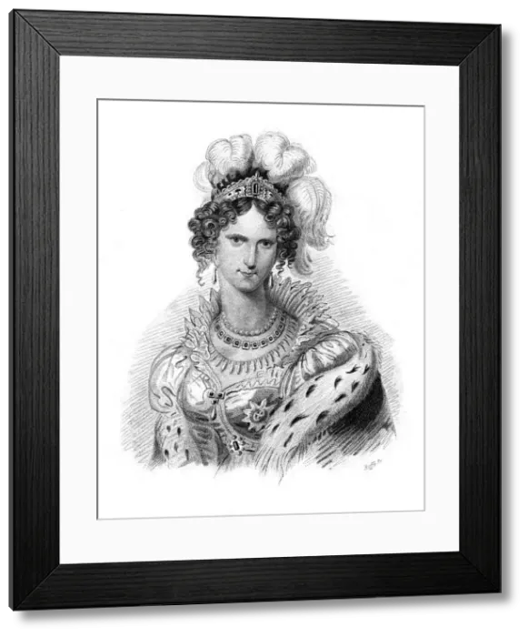 Framed Print : Queen Adelaide, queen consort of King William IV, 19th century. Artist: Roffe Framed Print : Queen Adelaide, queen consort of King William IV, 19th century. Artist: Roffe