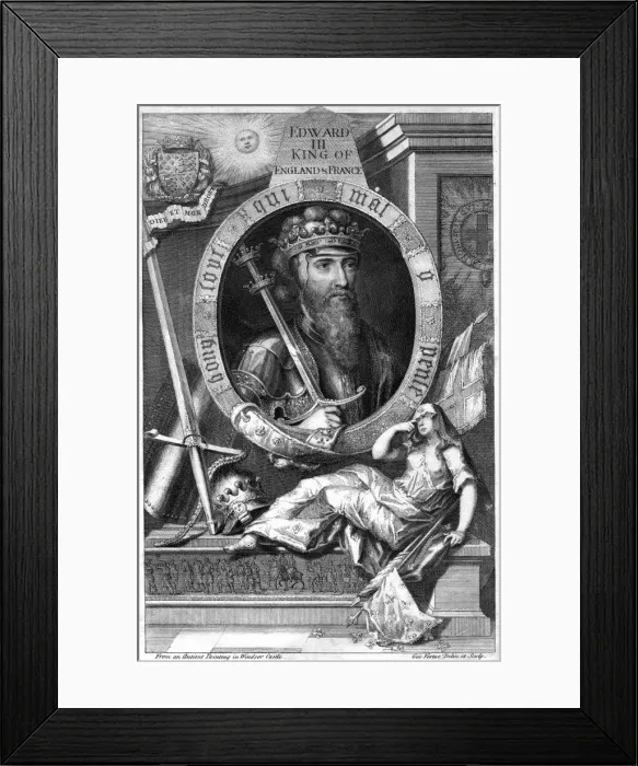 Framed Print : King Edward III of England, (18th century). Artist: George Vertue Framed Print : King Edward III of England, (18th century). Artist: George Vertue