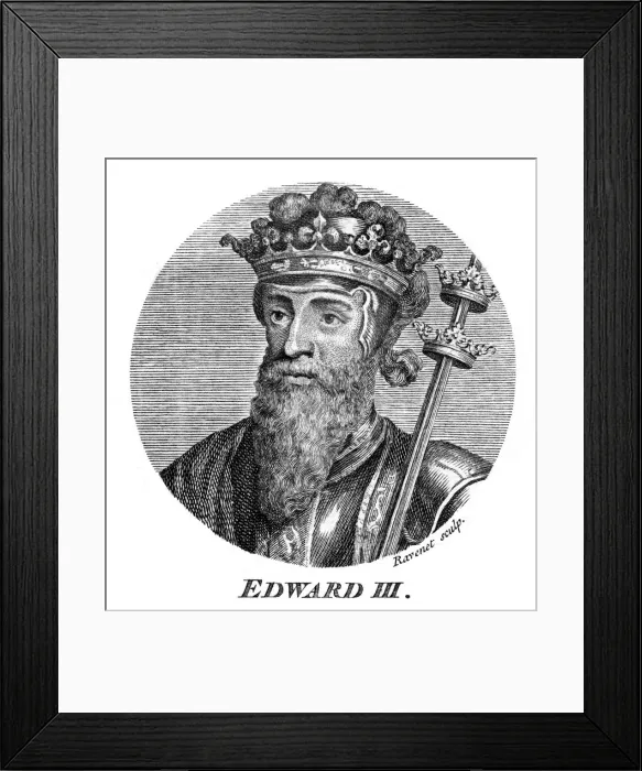 Framed Print : King Edward III of England, (18th century). Artist: Ravenet Framed Print : King Edward III of England, (18th century). Artist: Ravenet