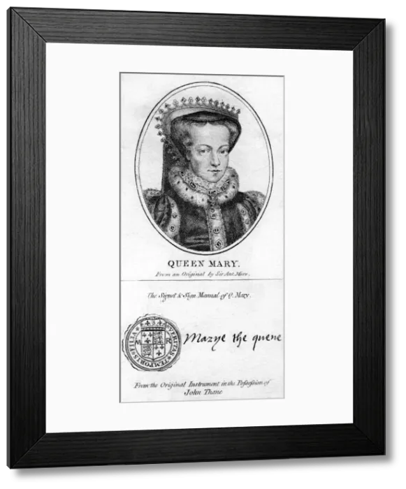 Framed Print : Queen Mary I of England. Artist: Antonis Mor Framed Print : Queen Mary I of England. Artist: Antonis Mor