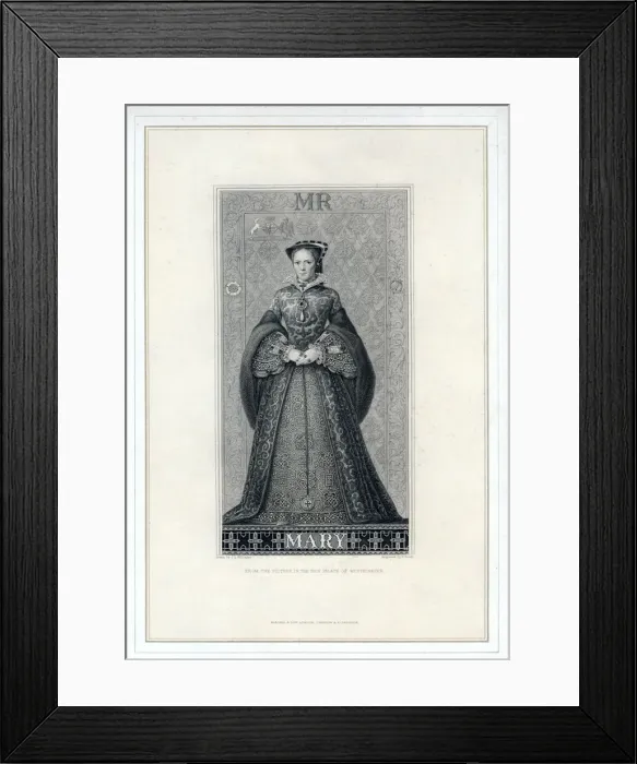 Framed Print : Queen Mary I of England, (19th century). Artist: T Brown Framed Print : Queen Mary I of England, (19th century). Artist: T Brown