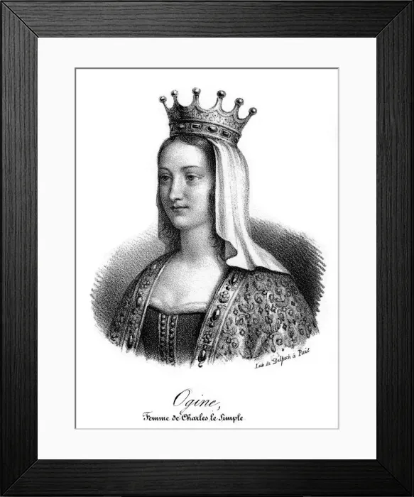 Framed Print : Edgifu of Wessex, consort of Charles III The Simple of France, (19th century). Artist: Delpech Framed Print : Edgifu of Wessex, consort of Charles III The Simple of France, (19th century). Artist: Delpech