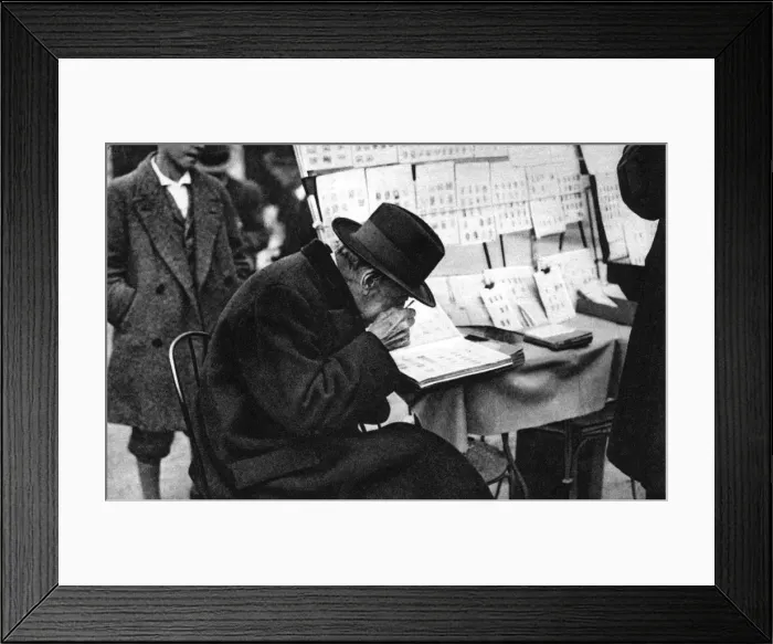 Framed Print : An old purchaser of stamps, Paris, 1931. Artist: Ernest Flammarion Framed Print : An old purchaser of stamps, Paris, 1931. Artist: Ernest Flammarion