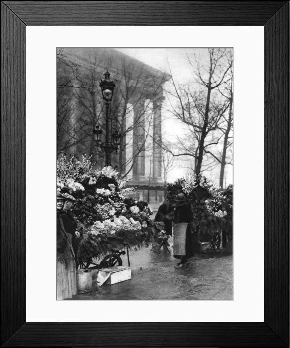 Framed Print : Flower market at the Madeleine, Paris, 1931. Artist: Ernest Flammarion Framed Print : Flower market at the Madeleine, Paris, 1931. Artist: Ernest Flammarion
