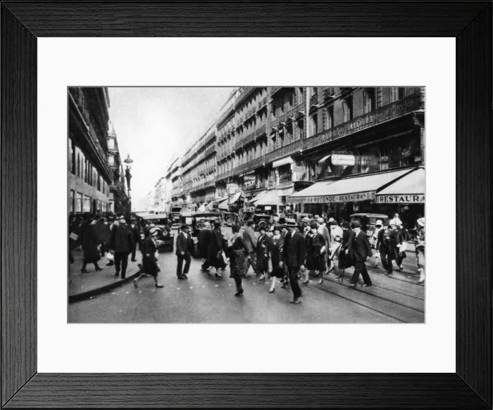 Framed Print : Rue Lafayette at shopping time, Paris, 1931. Artist: Ernest Flammarion Framed Print : Rue Lafayette at shopping time, Paris, 1931. Artist: Ernest Flammarion
