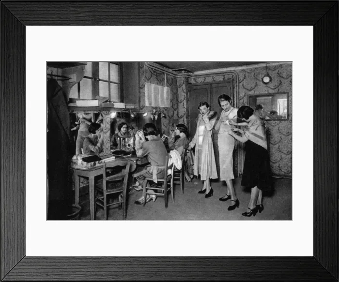 Framed Print : Models at a great dressmakers, Paris, 1931. Artist: Ernest Flammarion Framed Print : Models at a great dressmakers, Paris, 1931. Artist: Ernest Flammarion
